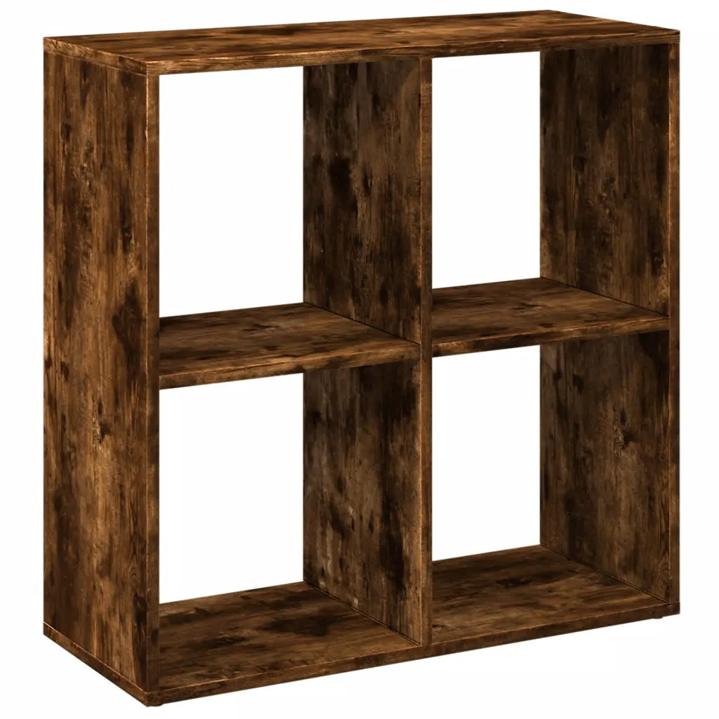 Libreria Divisorio-Scaffale per Libri-Mobile di Stoccaggio Rovere Fumo 69,5x29x69,5 cm in Truciolato