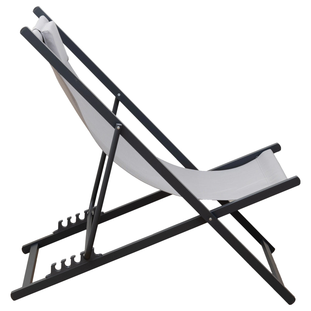 Set di 2 poltrone reclinabili CYPRUS - struttura in textilene grigio/carbone
