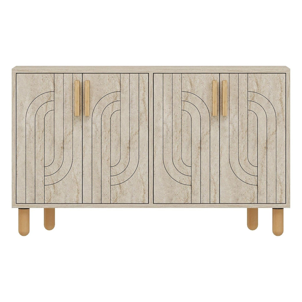 Madia Venerina, Credenza 2 Ripiani, 120x30x74h cm Beige Marmo