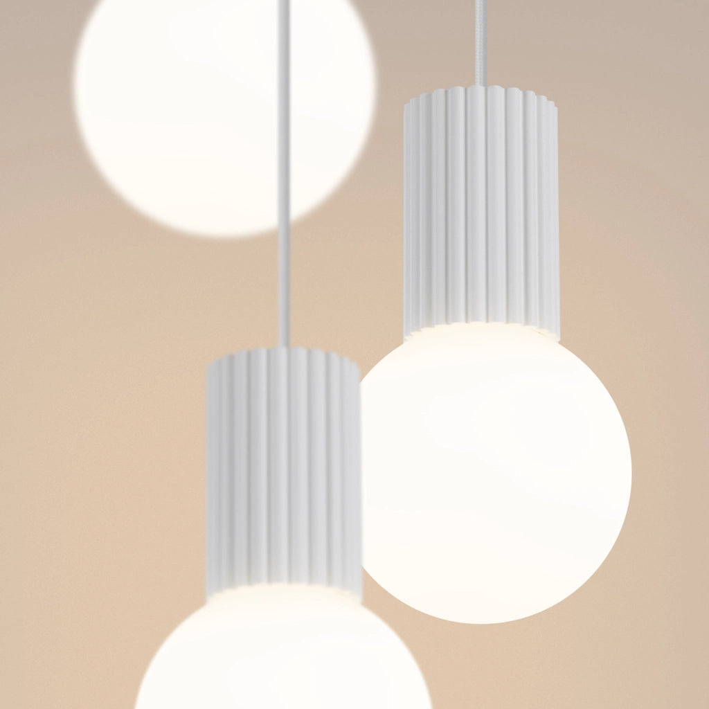 Lampada sospesa moderna 3 sfere vetro bianco G9 SFERA PureLume