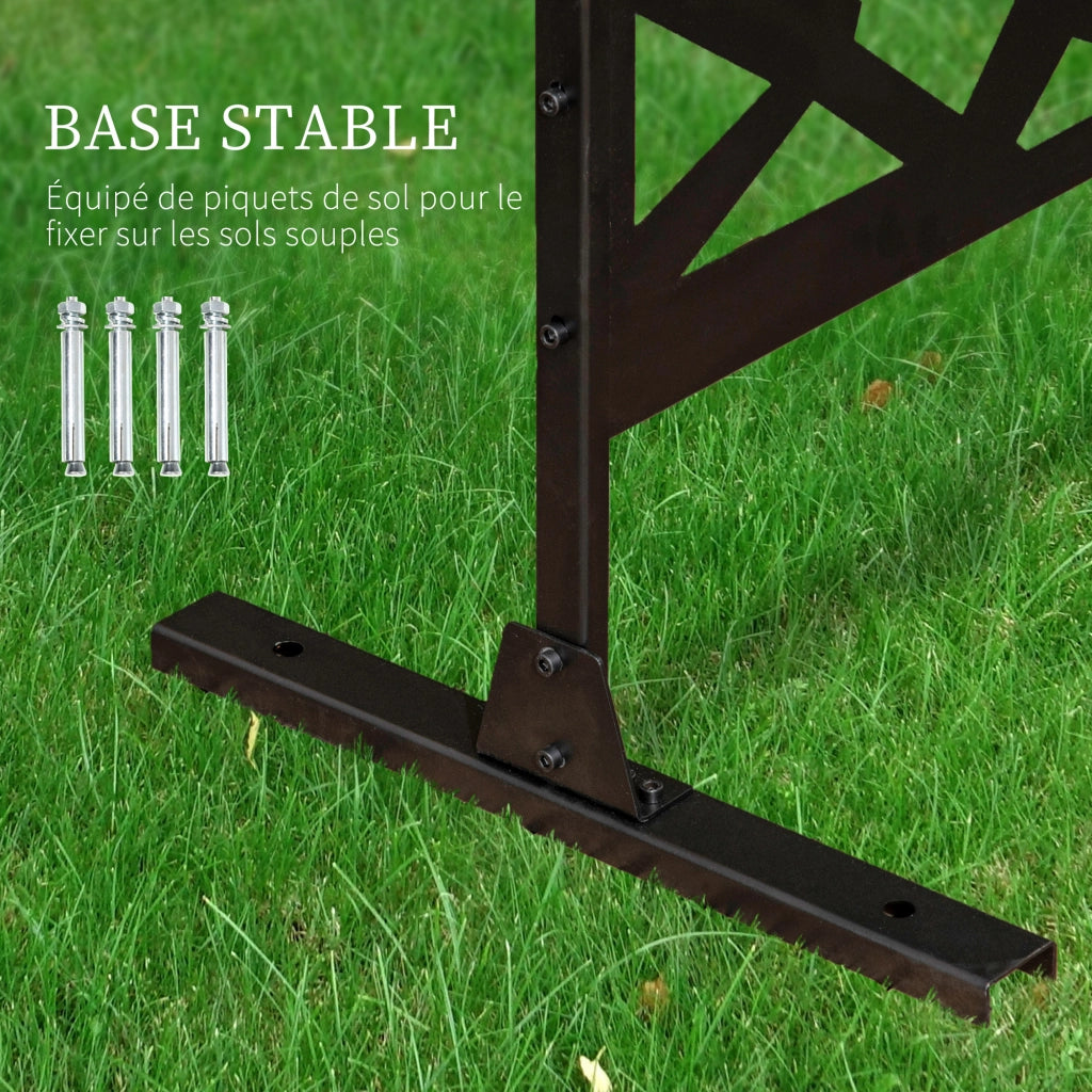Pannello decorativo brise-vue per balcone esterno in acciaio nero ¨C zephmum ¨C 122x45x198 cm