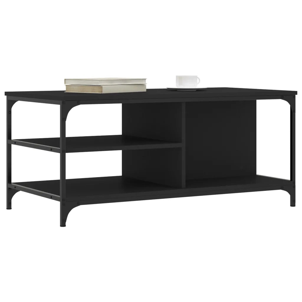 Tavolino da Salotto Nero 100x50x45 cm in Legno Multistrato 835304
