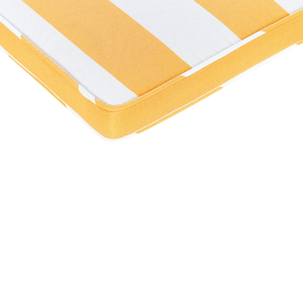 Set di 6 cuscini per sedie da esterno giallo e bianco 31 x 39 cm giardino terrazzo tessuto resistente