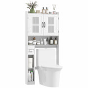 Mobiletto Sospeso per Bagno con 2 Ante e Ripiano Regolabile ¨C Zephmum ¨C Bianco 60x30x30