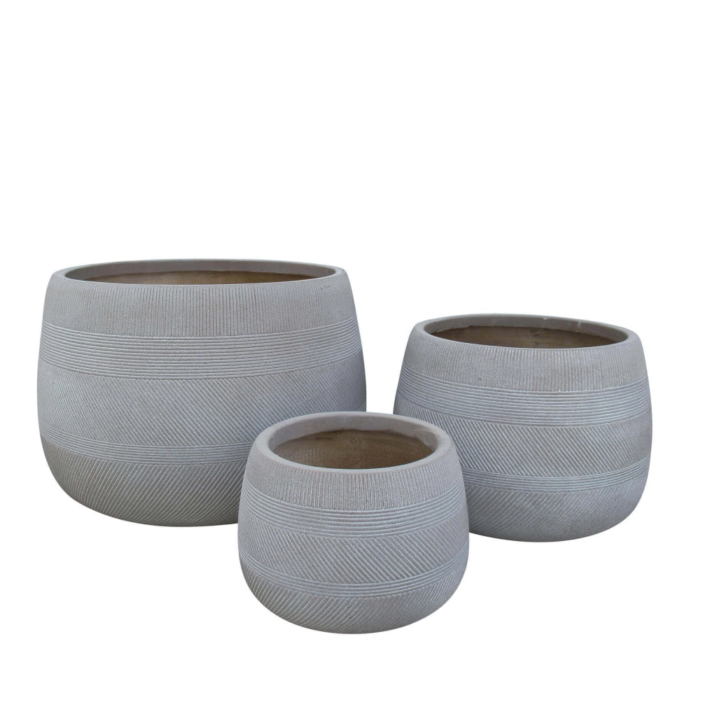 Set di 3 vasi in Fibra sintetica cm 55x55x37 - BENJY
