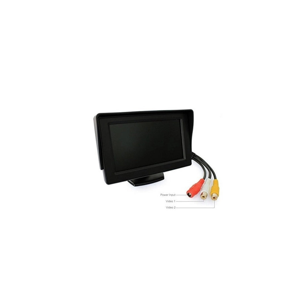 Trade Shop - Monitor Schermo A Colori 4,3" Tft Lcd  Per Auto Retrovisore Kit Retromarcia Vcr -