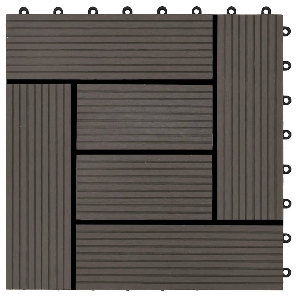 Piastrelle per Decking 22 pz 30x30cm 2mq in WPC Marrone Scuro