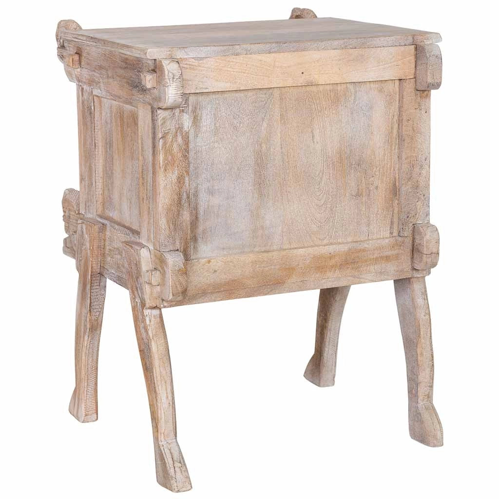 Comodino legno marrone finitura artigianale 50x47x66 cm