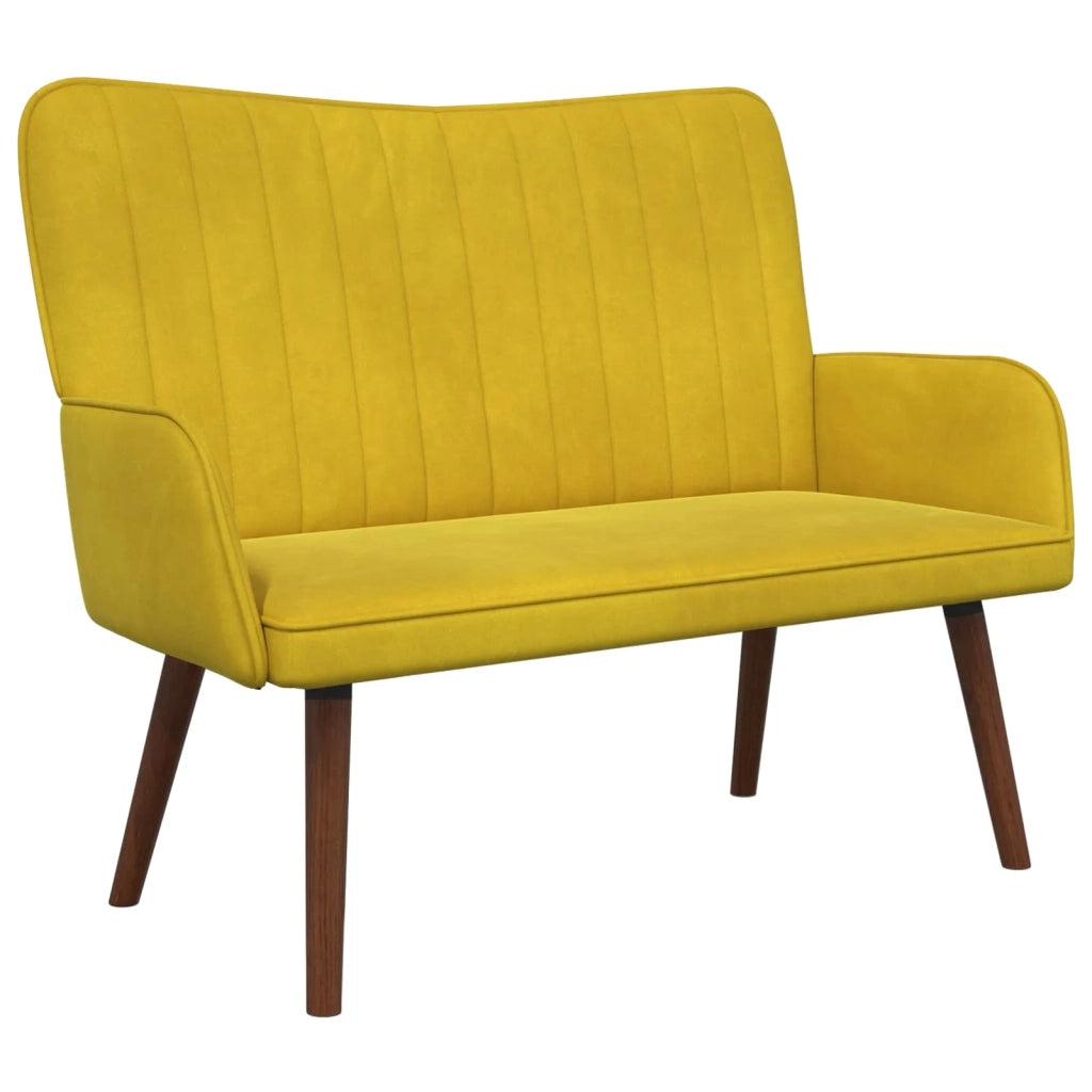 Sofa a Due Posti Giallo 115 x 61 x 87 cm Velluto