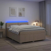 Letto box spring con materasso Crema 140 x 190 cm Tessuto 3452675