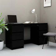 Scrivania Nera 140x50x77 cm in Legno Multistrato 800811