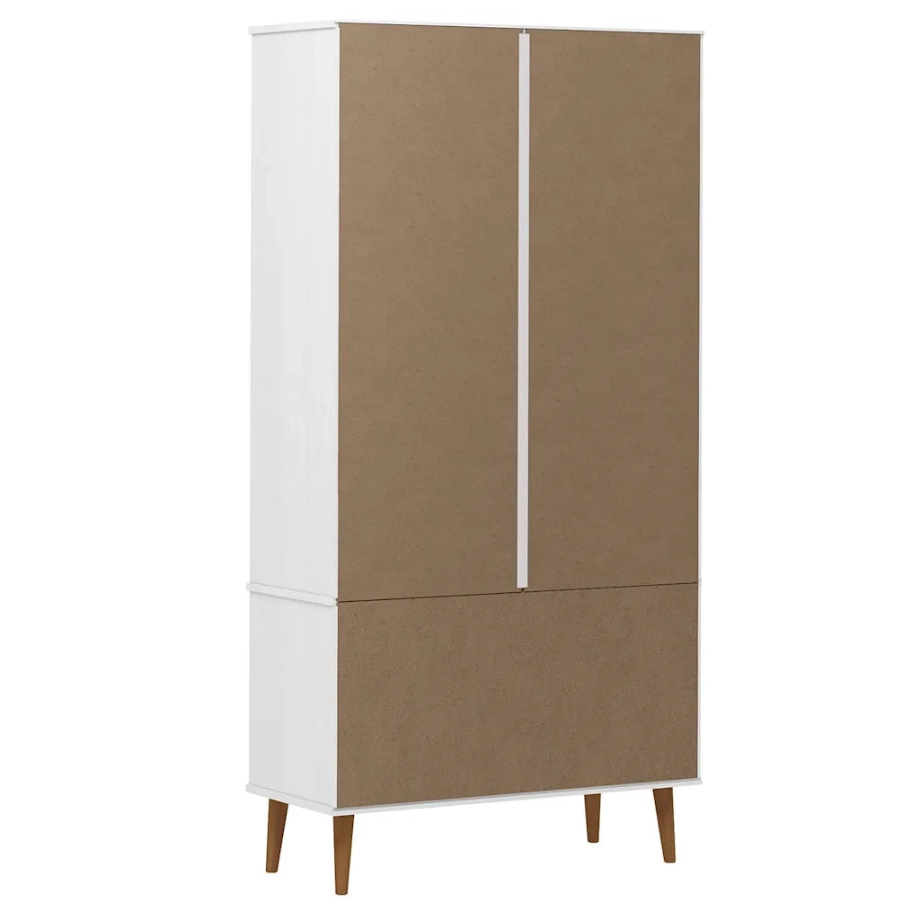 Vetrina MOLDE Bianca 90x35x175 cm in Legno Massello di Pino cod mxl 23688