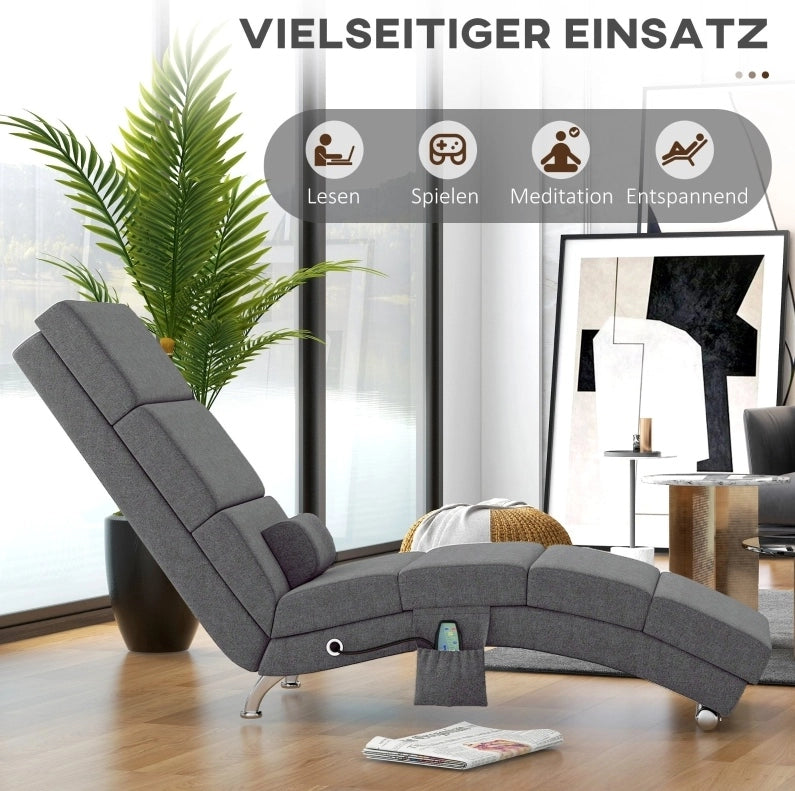 Poltrona relax massaggiante con calore lombare grigio scuro