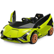 Macchina cavalcabile per bambini con telecomando e luci LED, Veicolo elettrico a batteria 12 V Verde