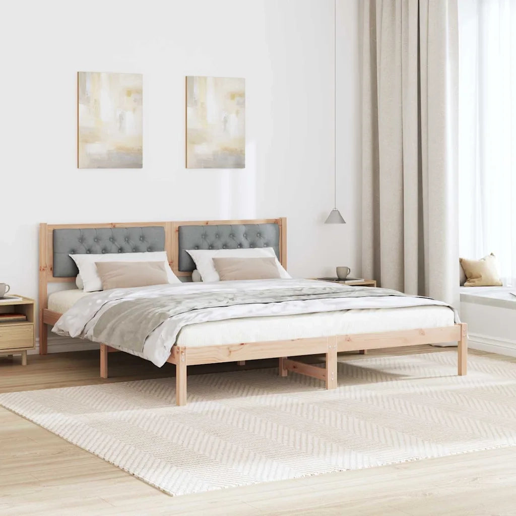 Struttura del letto Grigio chiaro 160 x 200 cm Pino massello 878174