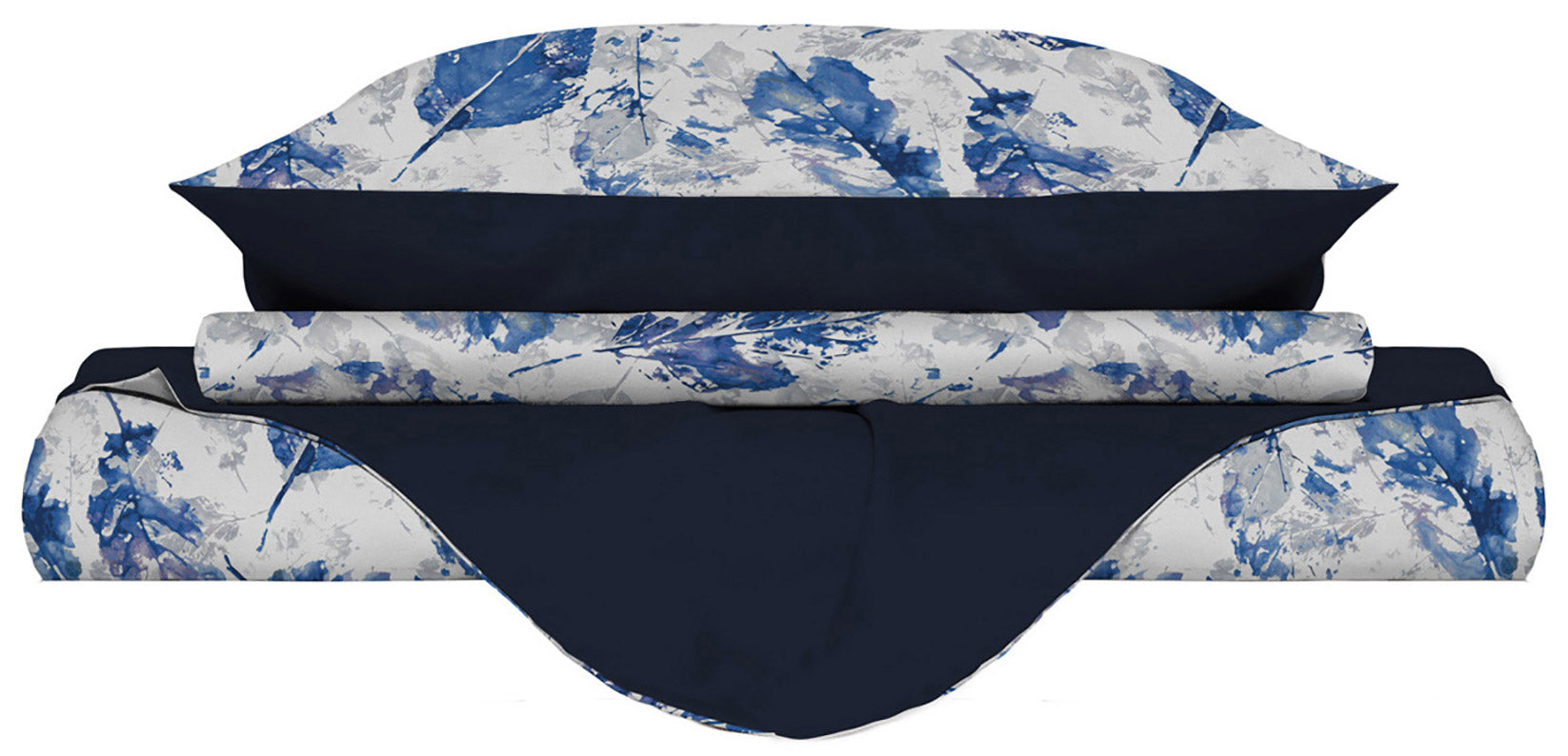 Copripiumino Singolo Double Face con Federe Stampato Foglie