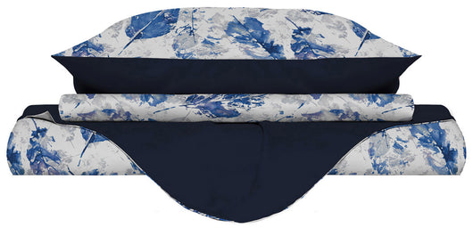 Copripiumino Singolo Double Face con Federe Stampato Foglie