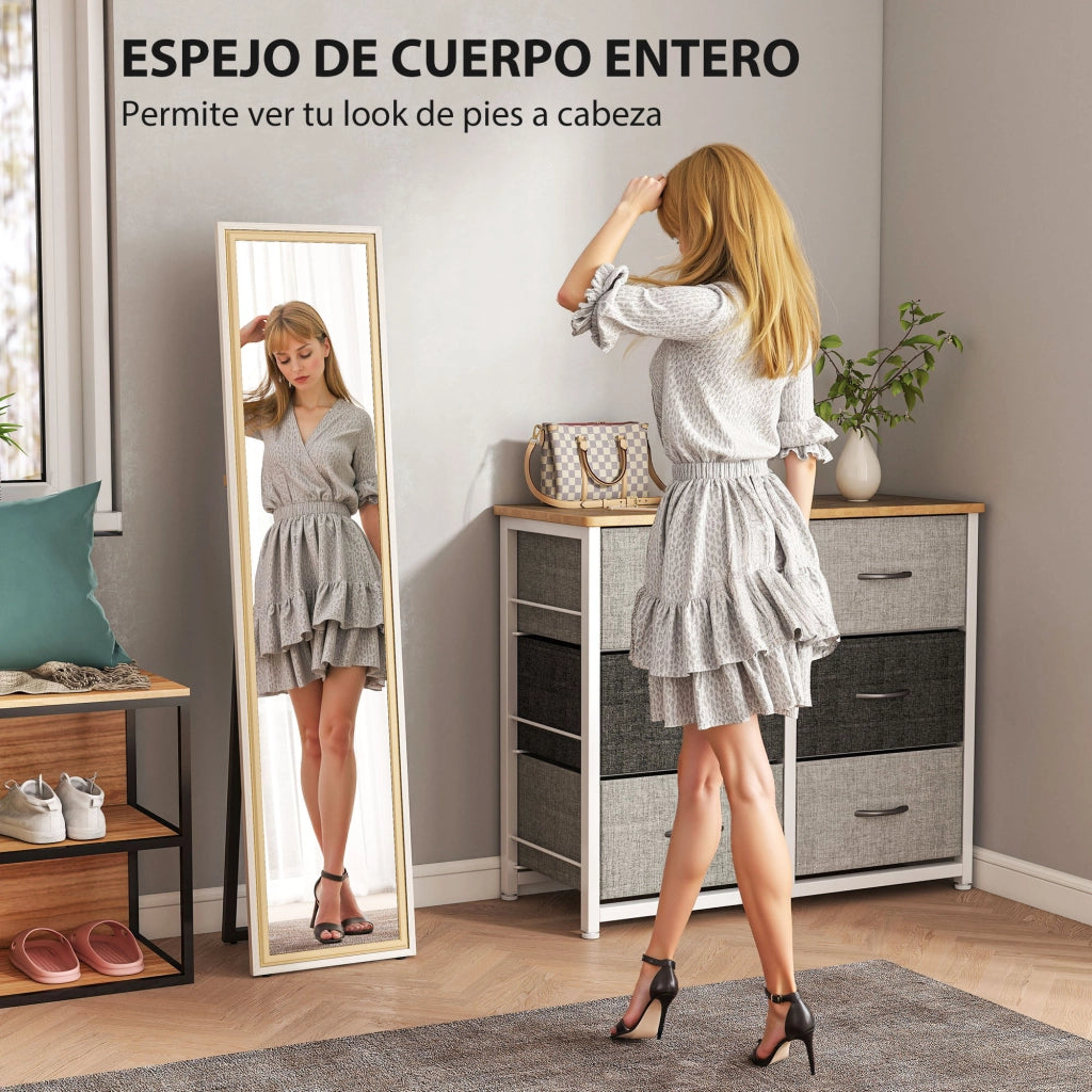 Specchio a Pieno Corpo Inclinabile o da Parete ¨C zephmum ¨C Bianco e Naturale