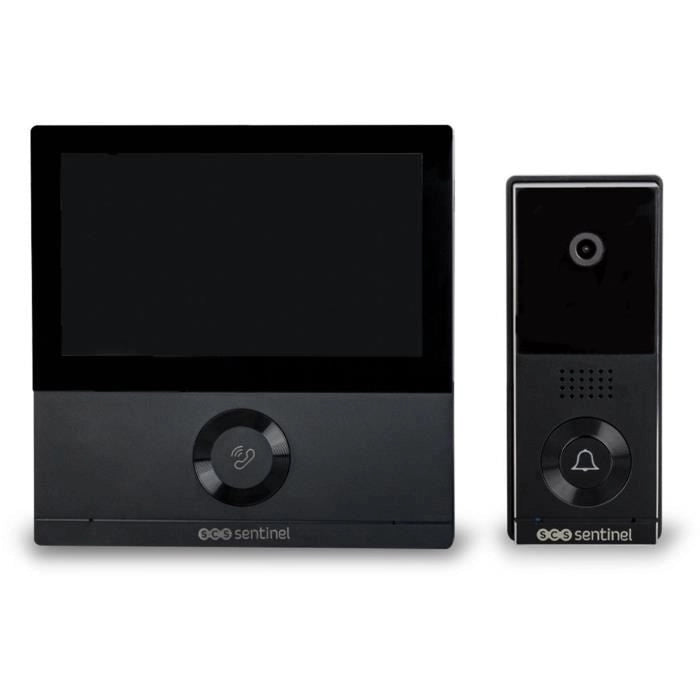 Videocitofono cablato connesso - SCS SENTINEL - VisioWifi - Visione notturna - Nero