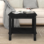 Tavolino da Salotto-Tavolino da soggiorno-Tavolo Nero 50x50x45 cm Legno Massello di Pino 169143