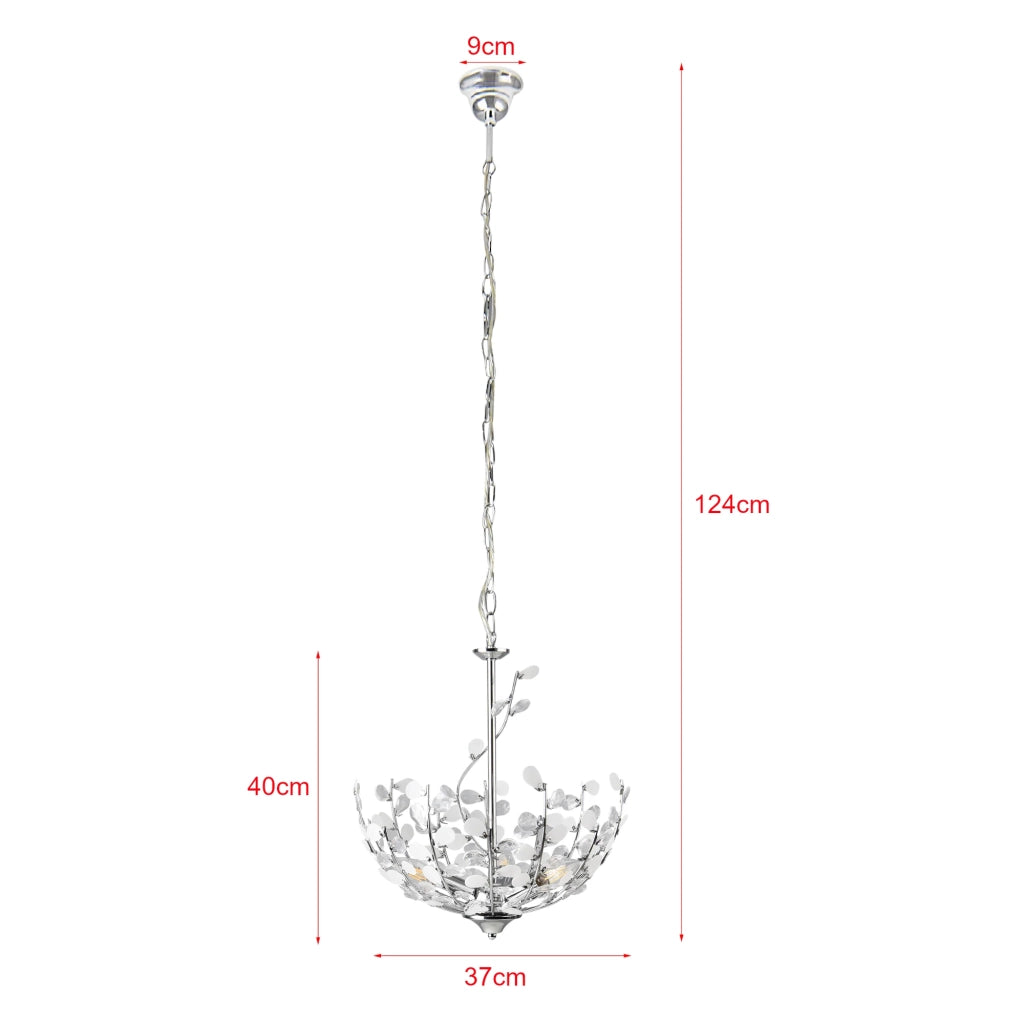 Lampada da terra a sospensione E14 altezza 124 cm cromata 03_0010726