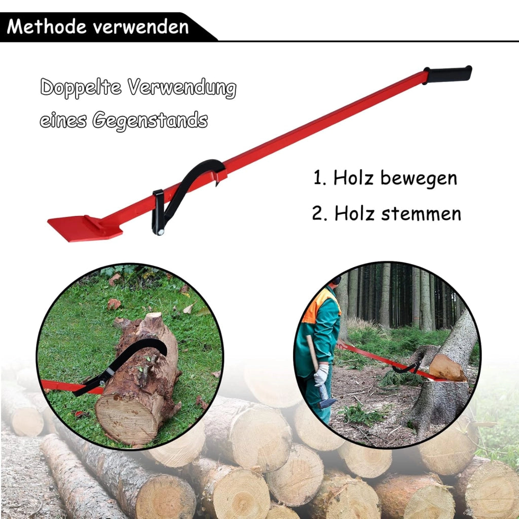 Sollevatore a cascata, 130 cm, forgiato con gancio reversibile e impugnatura antiscivolo, supporto per caduta in acciaio