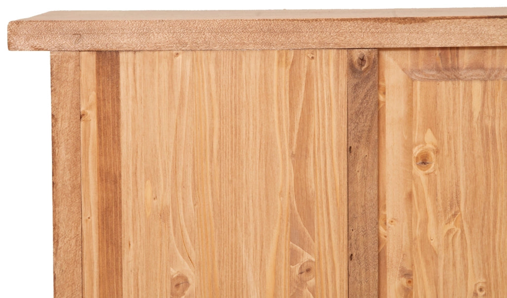 Biscottini Mobile porta Tv Country in legno massello di tiglio finitura naturale L129xPR40xH60 cm. Made in Italy