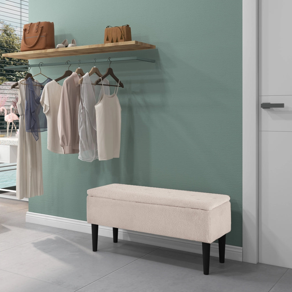 Letto Contenitore ¨C Zephmum ¨C Legno 95x38x45 cm Crema