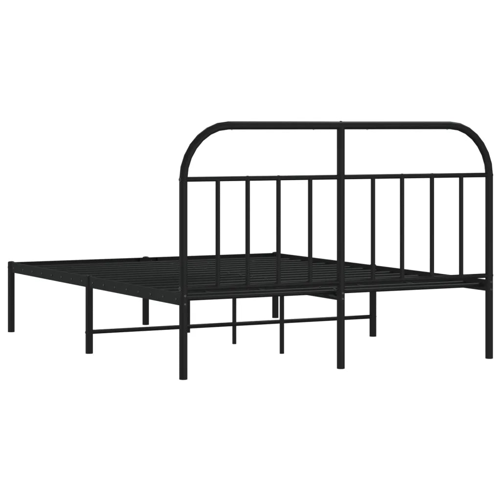 Giroletto con Testiera-Struttura Letto con testiera in Metallo Nero 140x200 cm 158713