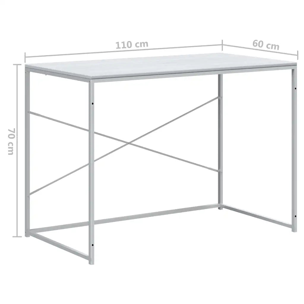 Scrivania | Tavolo da Ufficio per Computer Bianca 110x60x70 cm in Truciolato