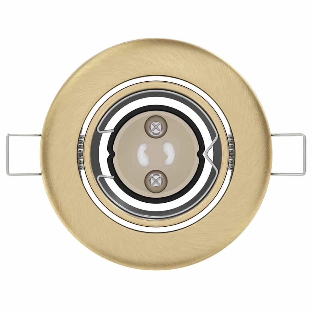 Set di 12 faretti da incasso moderni orientabili 9 x 9 x 2,5 cm in metallo ottone 02_0058283