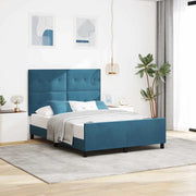 Letto a molle con testiera Blu Scuro 160 x 200 cm Velluto