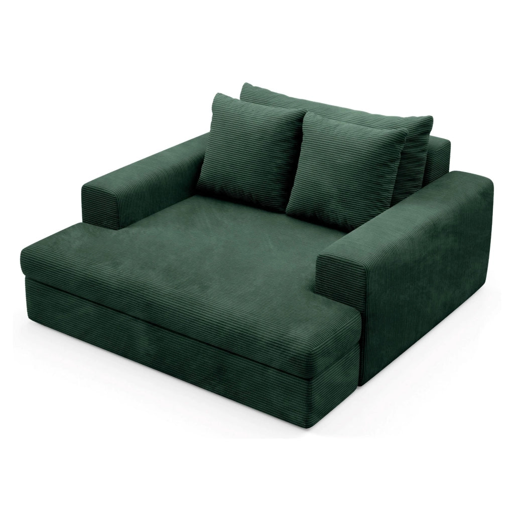Comazzo, Divano Fisso 2 Posti Cuscini Sfoderabili, 162x167x86h cm Verde