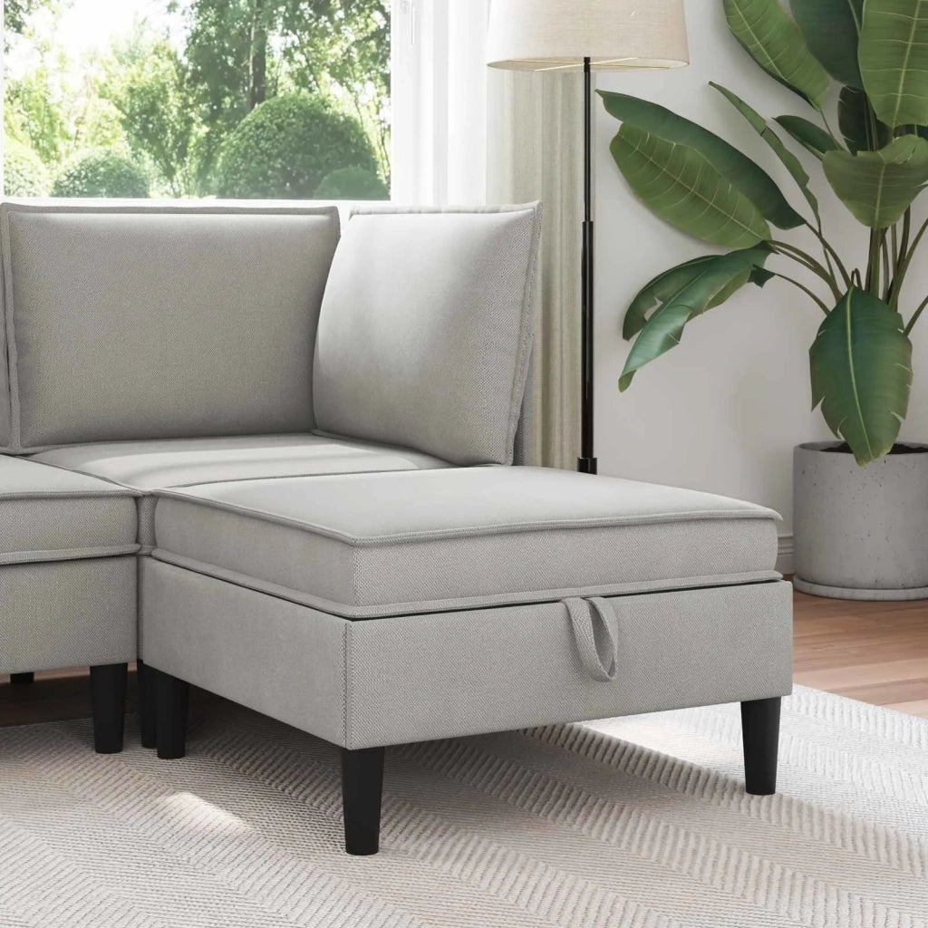 Pouf con Storage Grigio chiaro Velluto 42027147