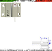Sensore Magnetico NC Micro Bianco 1 Pezzo Allarme Infissi Non Ferrosi Tensione Max 100 V Corrente 1A Contenitori on Fori di Fissaggio Reed in Ampolla Sottovuoto Sensibilità Magnetica 10mm IP65 4 Fili