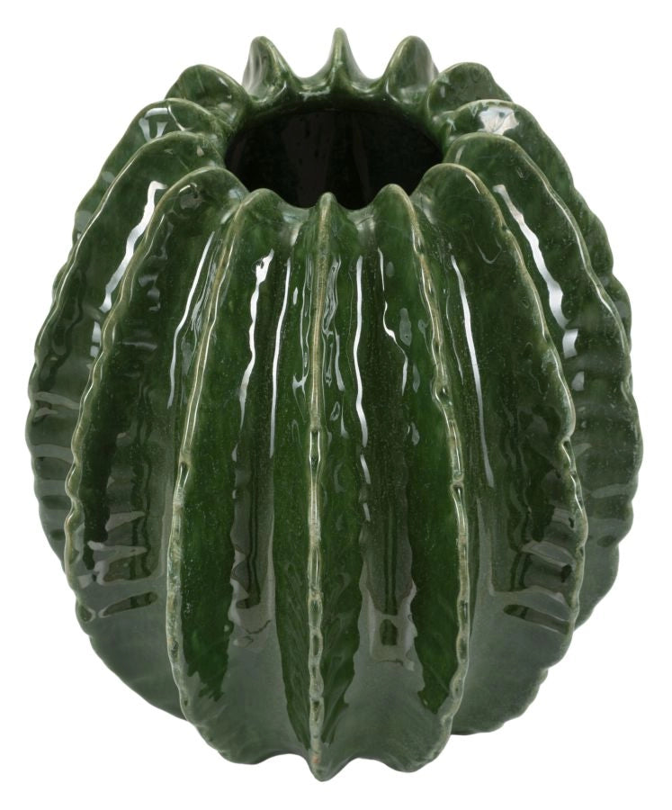 Vaso Cactus Ball Ø28x31 cm in Ceramica Verde