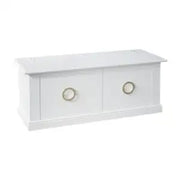 Cassapanca baule in legno Shabby chic ap bianca con anelli
