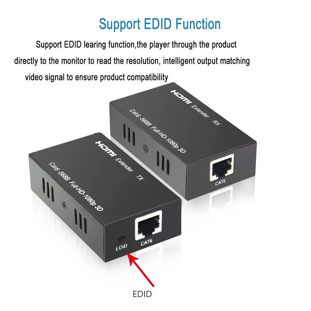 Trade Shop - Hdmi Extender Ethernet Cavo Di Rete Lan Over Cat6 60 Metri Hdmi 3d Fullhd 1080p -