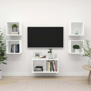 Set Mobili Porta TV 5 pz Bianco in Legno Multistrato 3079601