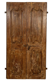 Biscottini Porta portone in legno massello e ferro da interno o da esterno vecchia e antica medievale scorrevole