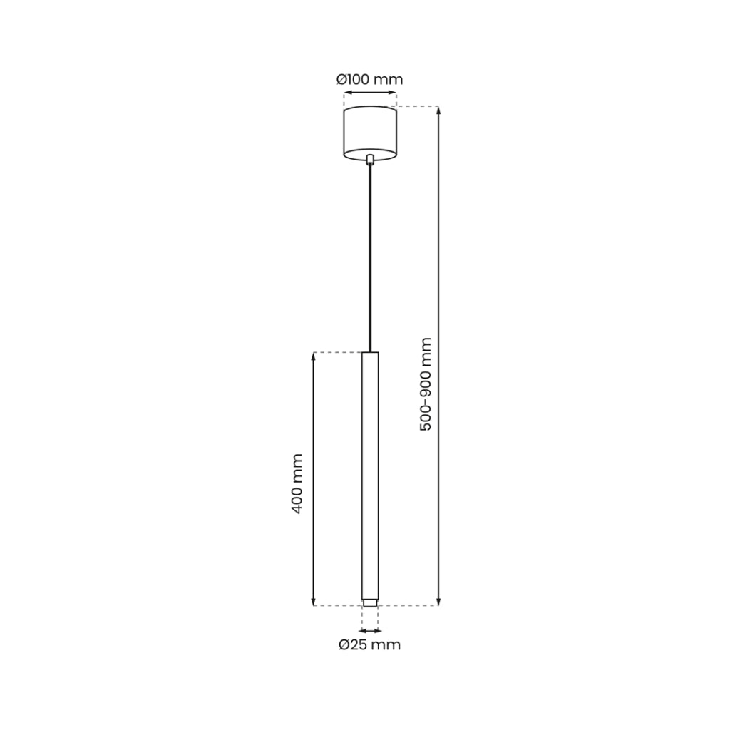 Lampada a sospensione Monza tubo nero G9 Milagro MLP8838