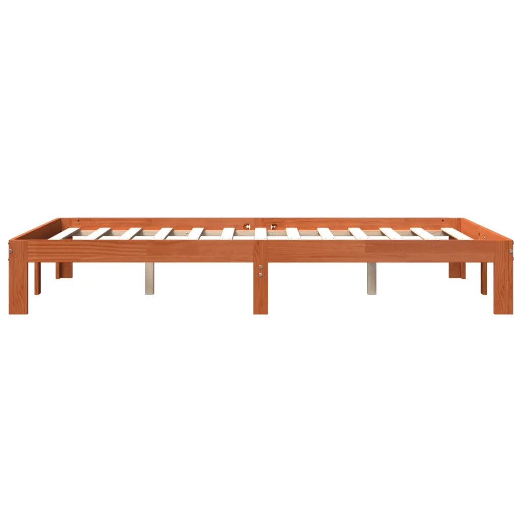 Letto matrimoniale | Letto per adulti | Giroletto senza Materasso Marrone Cera 140x200cm Massello Pino