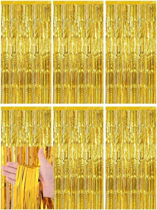 Ghirlande di stelle 6 pezzi dorati per decorazione di festa - 1m x 2m
