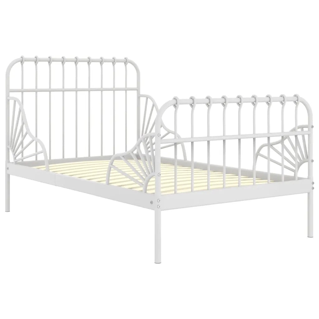 Letto da camera | Giroletto Estendibile Bianco in Metallo 80x130/200 cm