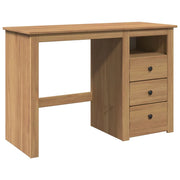Scrivania Panama postazione di lavoro mobile per computer mobile per studio 112 x 45 x 75 cm legno massello di pino marrone 02_0023930