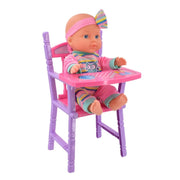 Trade Shop - Bambola Amore Mio Seggiolone Bambolotto Giocattolo Bambini Con Accessori Gioco -