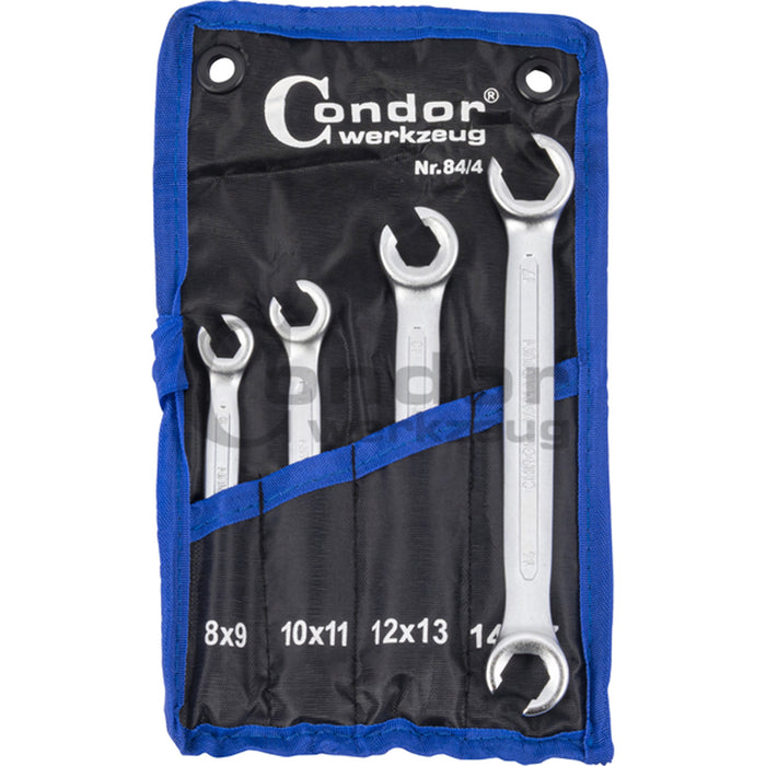 CHIAVI SPACCATE APERTE POLIGONALI RACCORDI TUBI FRENI 8-17mm 4pz CONDOR