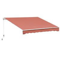 Easycomfort Tenda da Sole per Esterno Avvolgibile a Manovella in Metallo e Alluminio, 4x2.5m, Rosso Ruggine