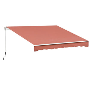Easycomfort Tenda da Sole per Esterno Avvolgibile a Manovella in Metallo e Alluminio, 4x2.5m, Rosso Ruggine