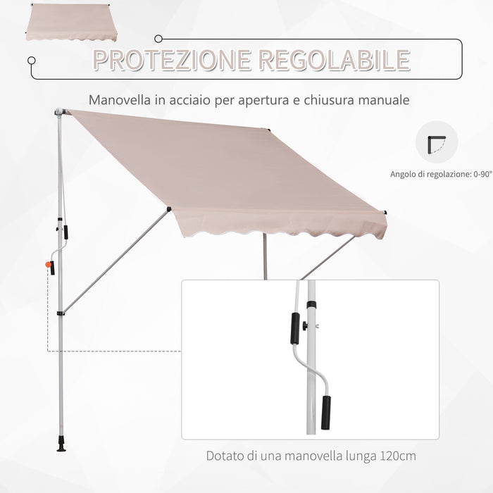 EasyComfort Tenda da Sole 2x1.5 m per Esterno a Rullo con Manovella e Angolazione Regolabile, Beige